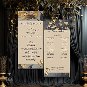 Carte Feuille d'or Impasto noir