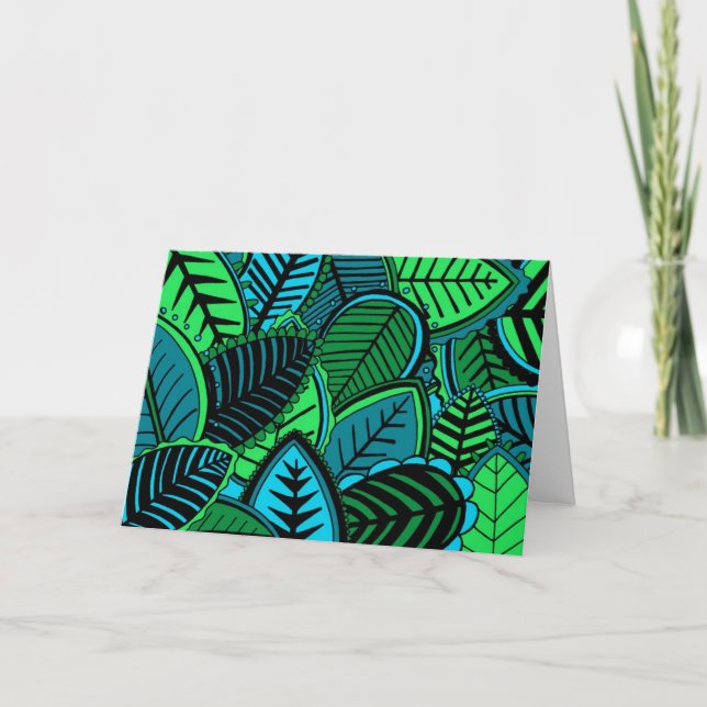 Carte Feuille foncé de jungle (Devant)