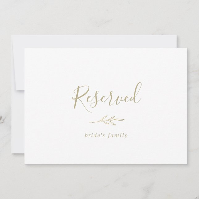 Carte Feuille minimale | Symbole Gold Réservé (Devant)