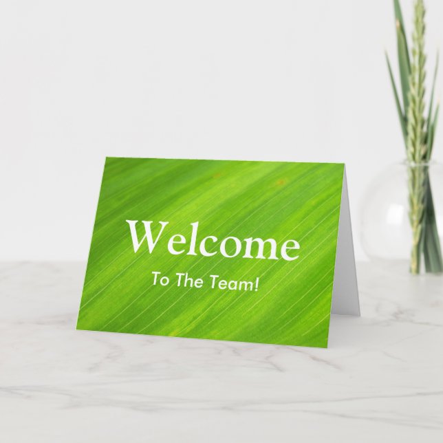Carte Feuille verte personnalisée Accueil naturel (Devant)