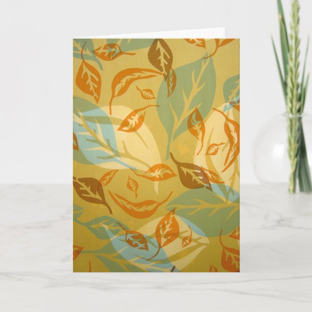 Carte Feuilles abstraits, Contemporain Fiberarts Design (Devant)