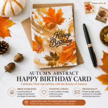 Feuilles d'automne abstraites Joyeux Anniversaire 