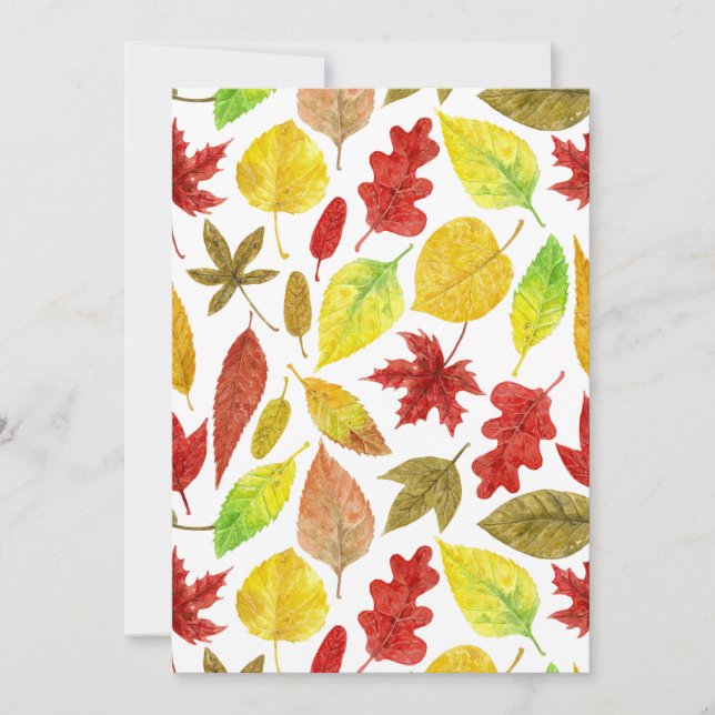 Carte Feuilles d'automne blanc (Devant)