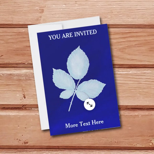 Carte Feuilles de brique d'impression Cyano (Brambles Cyano Print Wedding Invitation)