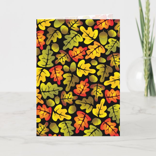 Carte feuilles de chêne d'automne (Devant)