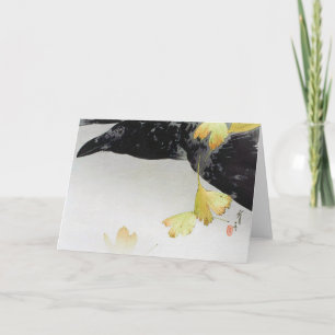 Carte Feuilles de Crow et de Ginkgo, Watanabe Seitei