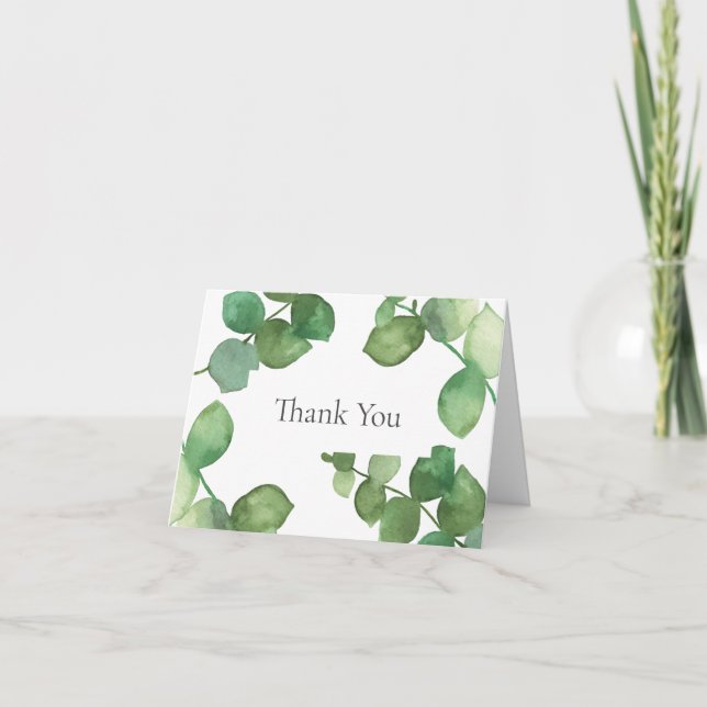 Carte Feuilles d'eucalyptus Végétal Merci (Devant)