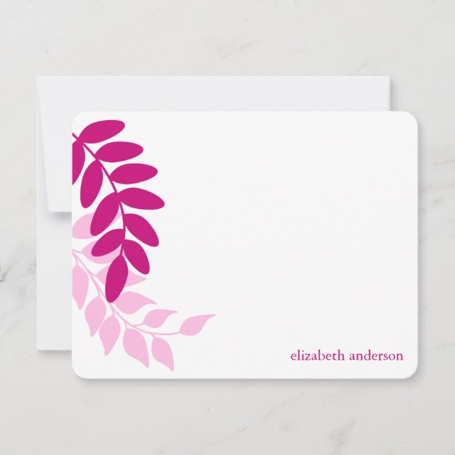 Carte Feuilles du jardin rose chaud (Devant)