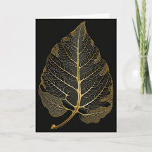 Feuilles squelettiques - Or et noir