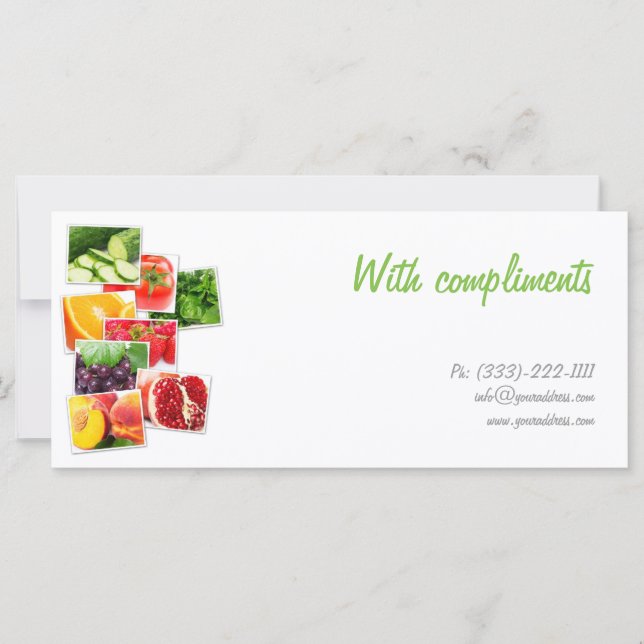 Carte Feuillet de compliment de vie saine (Devant)