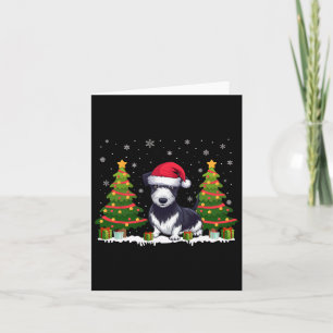 Carte Feux d'arbre de Noël Rat Terrier Chien Santa Hat N