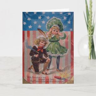 Carte Feux d'artifice bruyants vintages