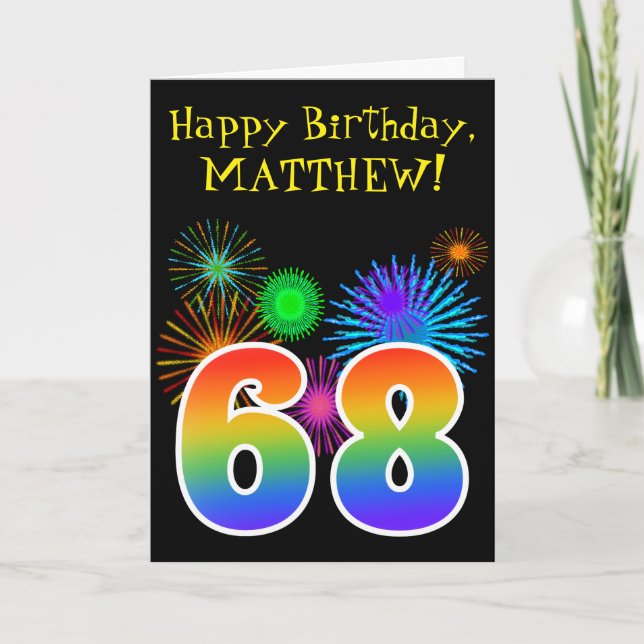 Carte Feux d'artifice d'amusement + Motif "68" (Devant)