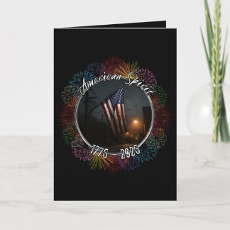 Carte Feux d'artifice drapeau américain noir élégant 4 j