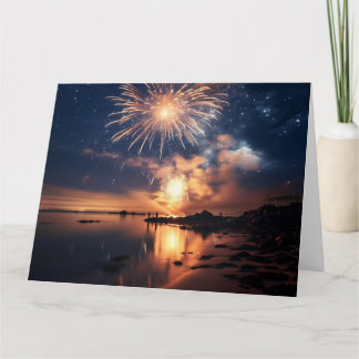 Carte Feux d'artifice impressionnants au-dessus de l'eau