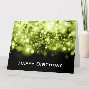 Carte Feux de flammes d'anniversaire Lime vert