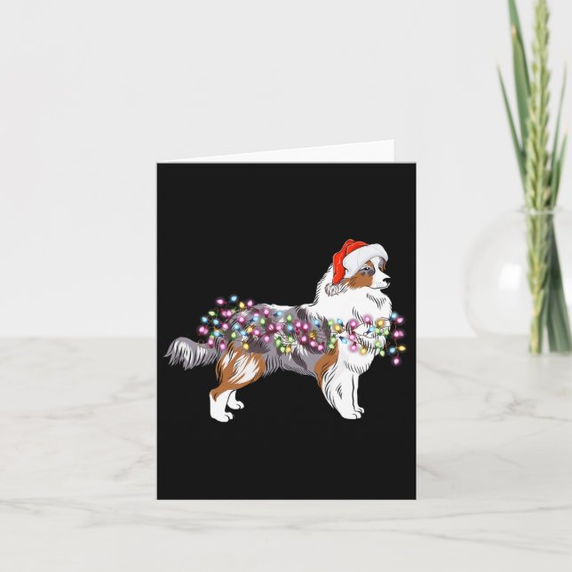 Carte Feux de Noël Berger Australien Chien mignonne (Devant)
