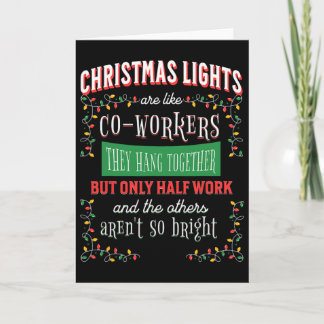 Carte Feux de Noël Comme Coworkers Office Plaisanterie a
