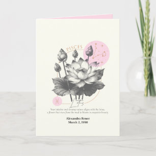 Carte Février à mars Fleur de naissance Personnalisé Ann