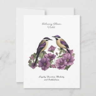 Carte Février Mois de naissance Fleur personnalisée Anni