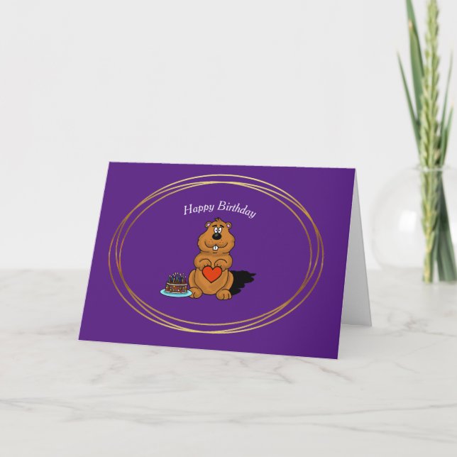 Carte Février, Valentine's, Ground Hog Birthday Card (Devant)