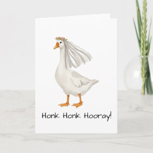 Carte Fiançailles d'aquarelle de l'oie nuptiale