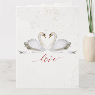 Carte Fiançailles Félicitations Cygnes Mariage élégant C