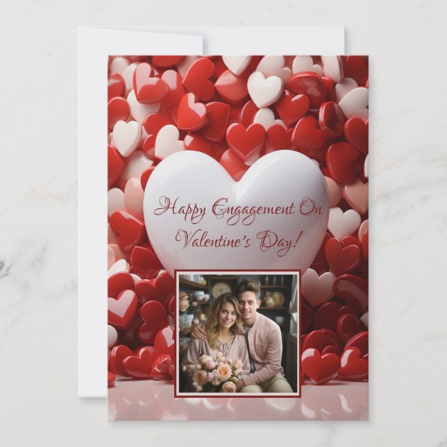 Carte Fiançailles Saint Valentin Lovecore Personnalisé (Devant)