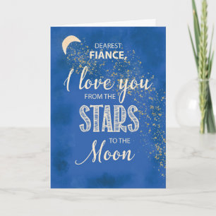 Carte Fiance, l'amour des étoiles au ciel nocturne de la