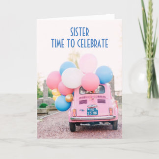 CARTE FIAT/BALLONS SOEUR À VOTRE ANNIVERSAIRE