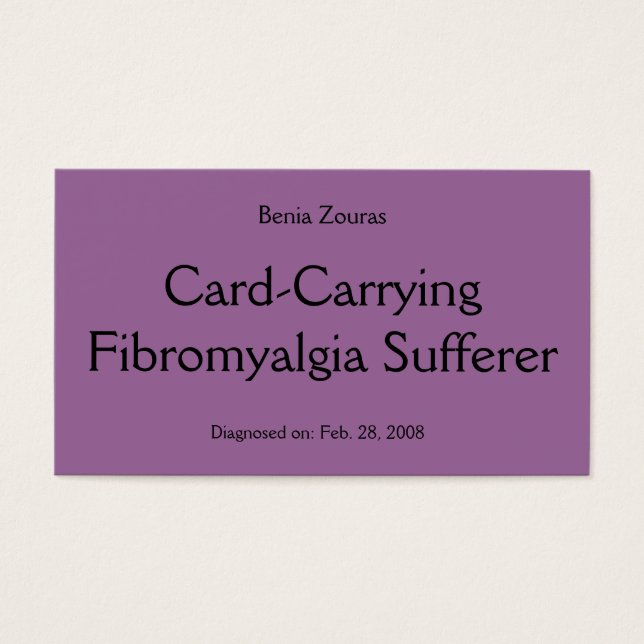 Carte Fibromyalgia Soufferer (Devant)