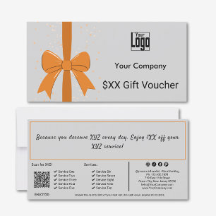 Carte Fiche cadeau de note de code QR pour petites entre