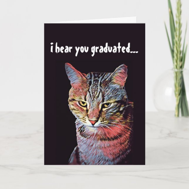 Carte Fiche de diplôme de chat amusant (Devant)