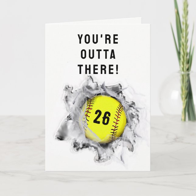 Carte Fiche de diplôme de softball (Devant)