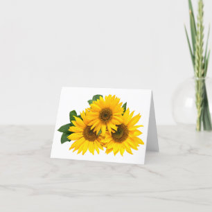 Carte Fiche florale Tournesol Jaune Fleur Note