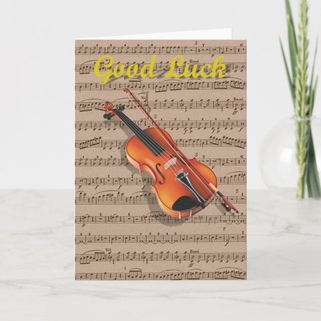 Carte Fiche violon et musique. (Devant)
