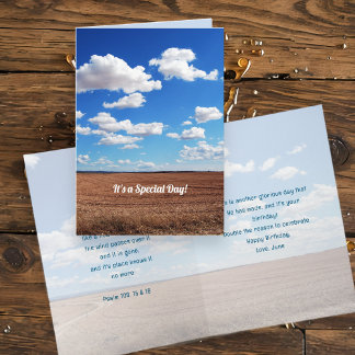Carte Field and Sky Anniversaire Écriture Jours de l'hom