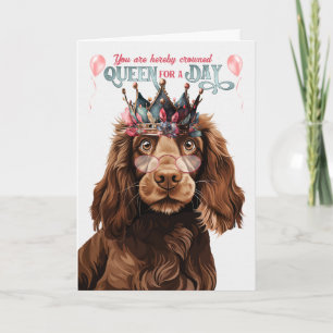 Carte Field Spaniel Chien Queen Funny Anniversaire