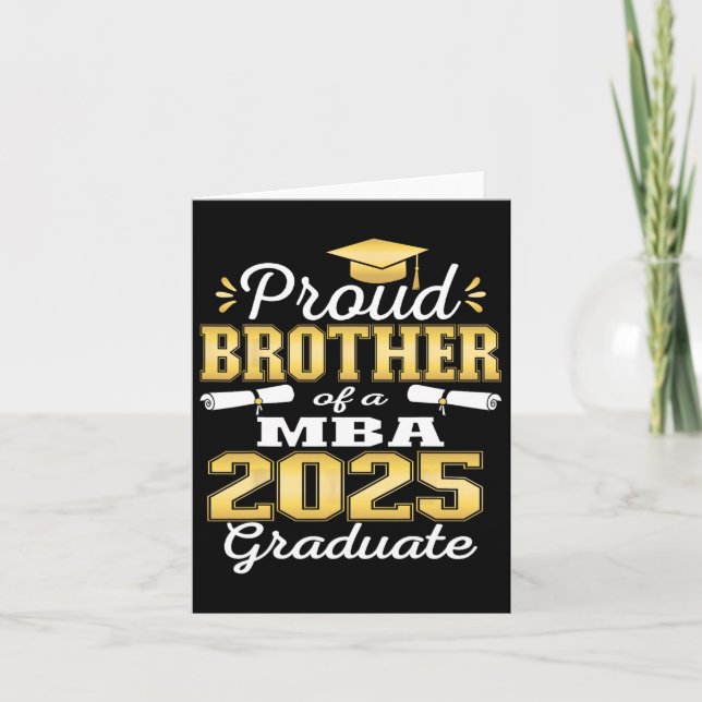 Carte Fier Frère De Cl De 2025 M Famille Graduate Gradua (Devant)