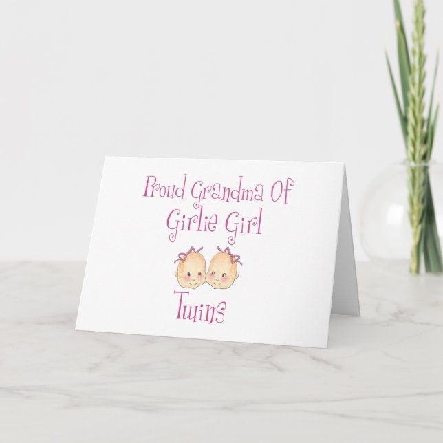 Carte Fier grand-mère de fille jumeaux (Devant)