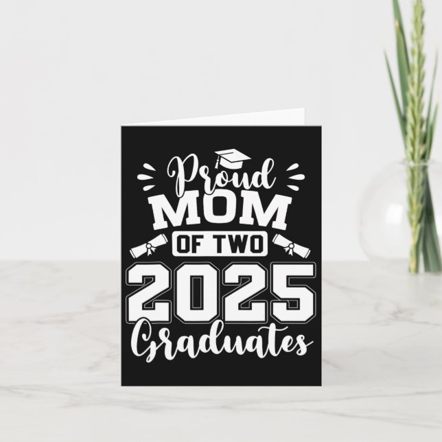 Carte Fier Maman De Deux Diplômés De 2025 (Devant)