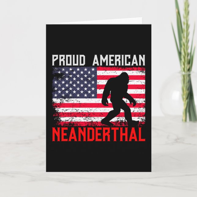 Carte Fier Nandertal américain | États-Unis Drapeau & Bi (Devant)