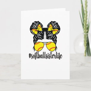 Carte Fier Petite Soeur De Softball D'Un Joueur De Softb