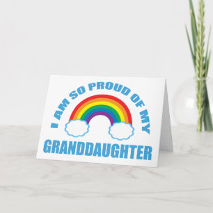 Carte Fière de mon grand-parent arc-en-ciel ma petite-fi