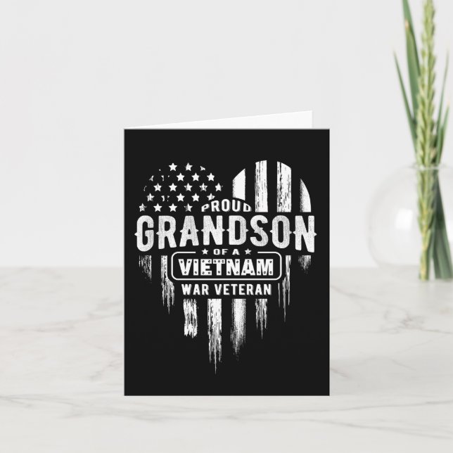 Carte Fière Grandson Vietnam Vet Grand-père Vétérinaire (Devant)