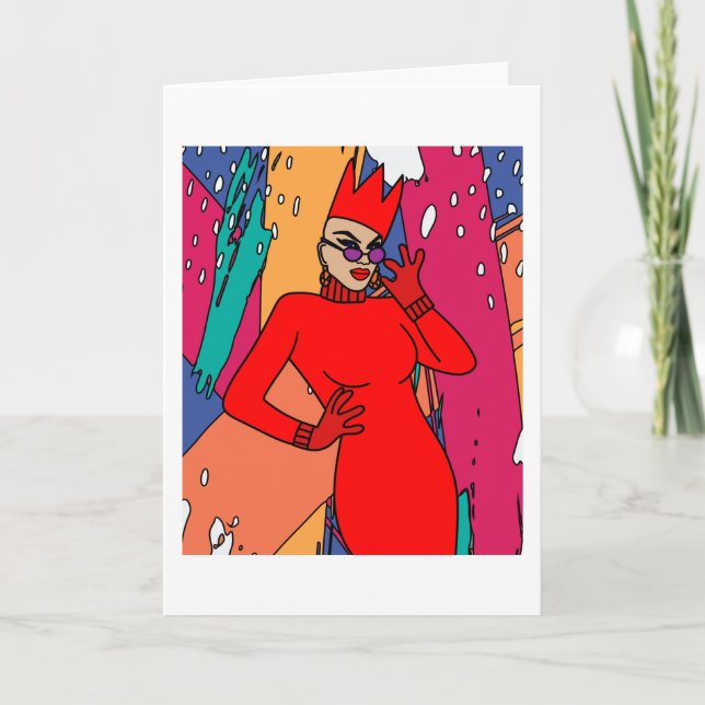 Carte Fiers Drag Queen inspiré (Devant)