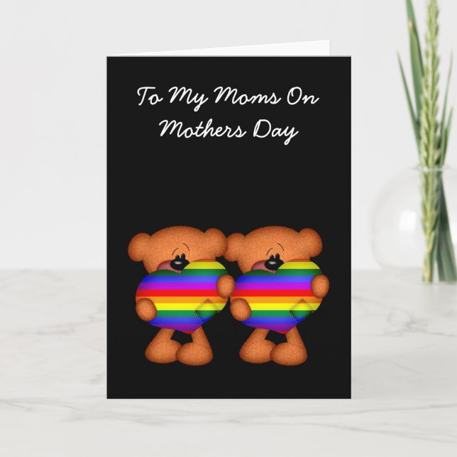 Carte Fierté Coeur Teddy Oear Fête des mères (Devant)
