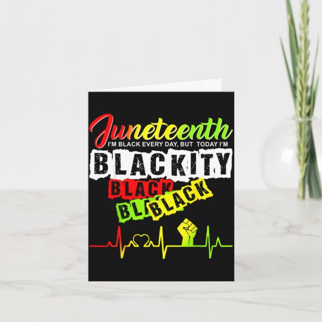 Carte Fierté de Juneteenth blackité noir humour battemen (Devant)