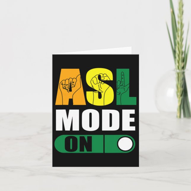 Carte Fierté Mode Asl Sur Fier Langue Signale À La Main (Devant)