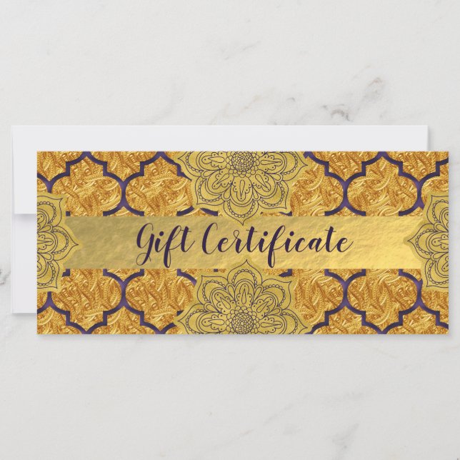 Carte Fiery Red Gold Royal Indian certificat cadeau indi (Devant)